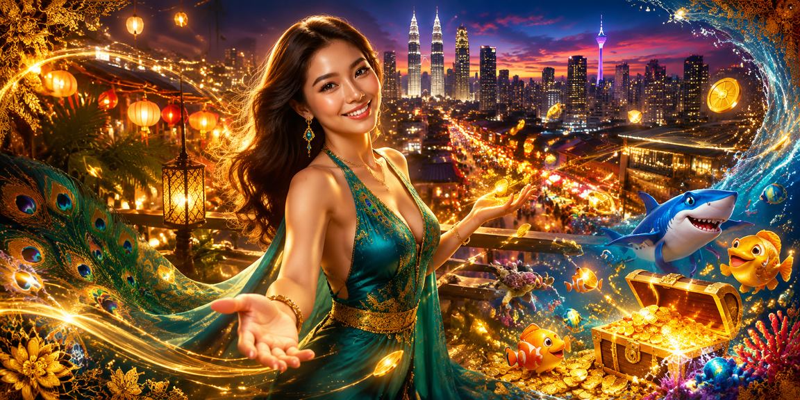 Pemain di Kuala Lumpur bermain permainan tembak ikan dengan tema batik tempatan